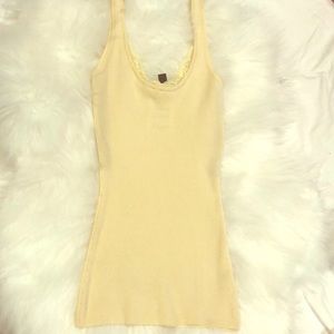 NWT Bebe ribbed yellow tank size s